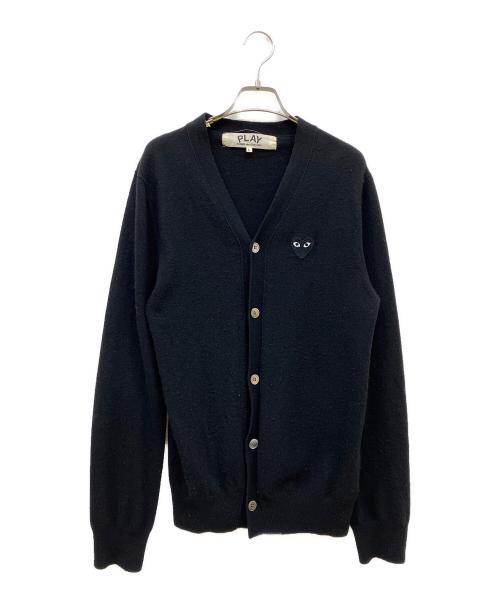PLAY COMME des GARCONS（プレイコムデギャルソン）PLAY COMME des GARCONS (プレイコムデギャルソン) ハートワッペンカーディガン ブラック サイズ:Lの古着・服飾アイテム