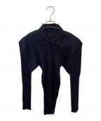 PLEATS PLEASEプリーツプリーズ）の古着「プリーツカットソー」｜ネイビー