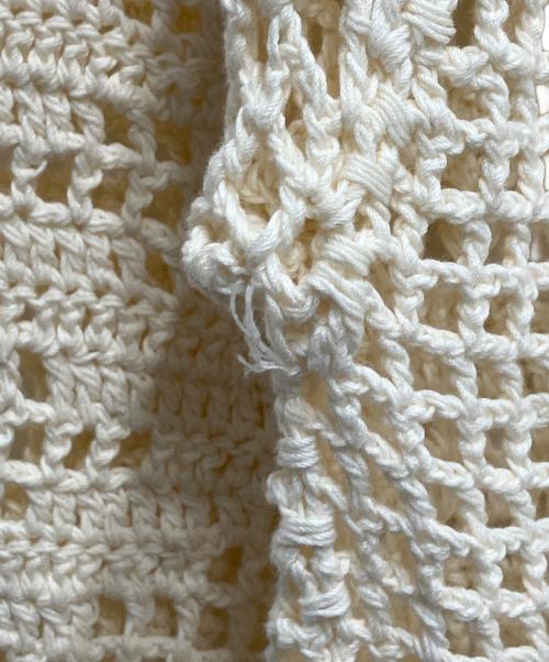 CLANE（クラネ）CLANE (クラネ) BACK OPEN CROCHET KNIT TOPS(バックオープン・クロシェ・ニット・トップス) アイボリー サイズ:FREEの古着・服飾アイテム