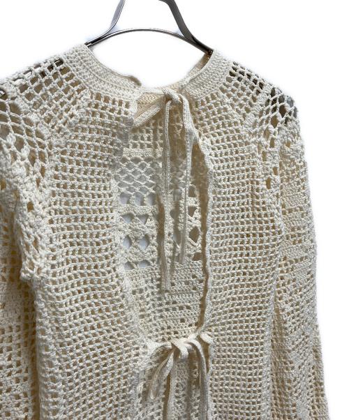CLANE（クラネ）CLANE (クラネ) BACK OPEN CROCHET KNIT TOPS(バックオープン・クロシェ・ニット・トップス) アイボリー サイズ:FREEの古着・服飾アイテム