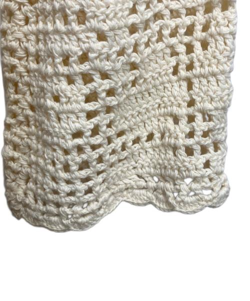 CLANE（クラネ）CLANE (クラネ) BACK OPEN CROCHET KNIT TOPS(バックオープン・クロシェ・ニット・トップス) アイボリー サイズ:FREEの古着・服飾アイテム