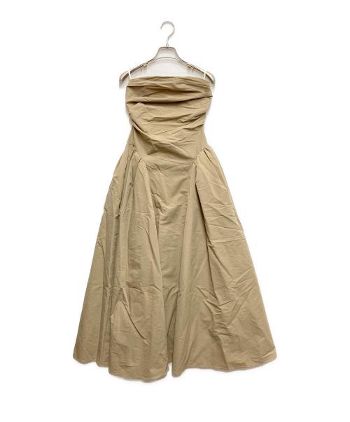 JOSE MOON（ジョゼムーン）JOSE MOON (ジョゼムーン) TACKED LONG DRESS ベージュ サイズ:36の古着・服飾アイテム