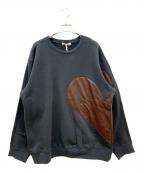 NKNITニット）の古着「Heart Pattern Pullover Sweat/ハートパターンプルオーバースウェット」｜グレー