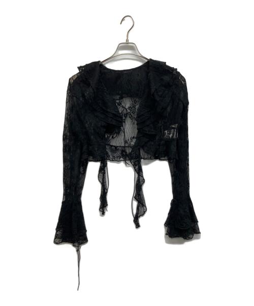 PRANK PROJECT（プランクプロジェクト）PRANK PROJECT (プランクプロジェクト) Lace Frill Wave Cardigan ブラック サイズ:Freeの古着・服飾アイテム