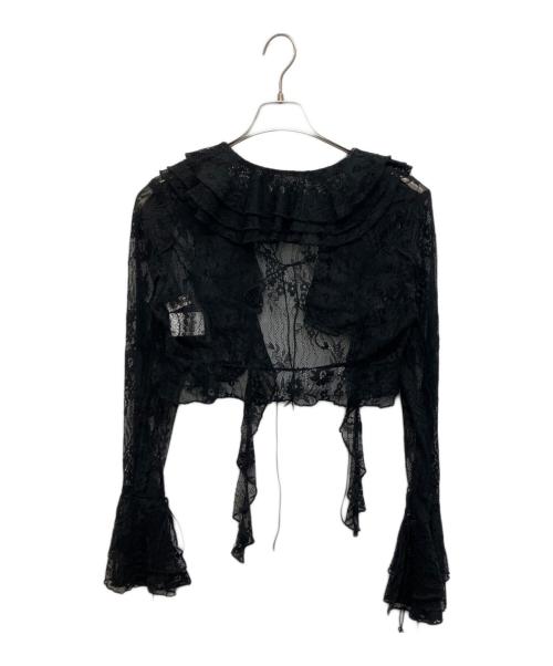 PRANK PROJECT（プランクプロジェクト）PRANK PROJECT (プランクプロジェクト) Lace Frill Wave Cardigan ブラック サイズ:Freeの古着・服飾アイテム
