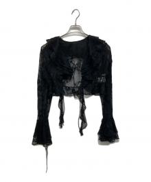PRANK PROJECT（プランクプロジェクト）の古着「Lace Frill Wave Cardigan」｜ブラック