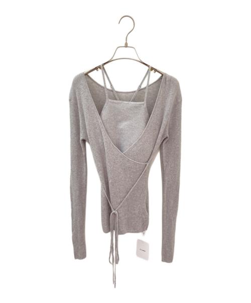 CLANE（クラネ）CLANE (クラネ) CAMISOLE SET CACHECOEUR KNIT TOPS グレー サイズ:Freeの古着・服飾アイテム