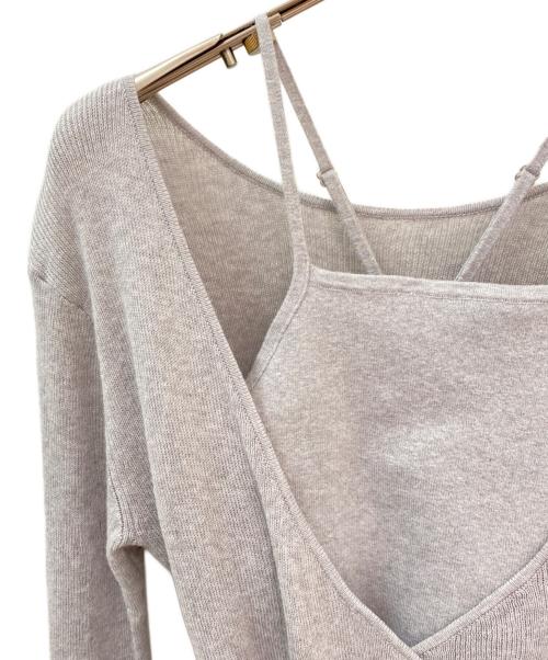 CLANE（クラネ）CLANE (クラネ) CAMISOLE SET CACHECOEUR KNIT TOPS グレー サイズ:Freeの古着・服飾アイテム