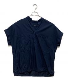 JOURNAL STANDARD（ジャーナルスタンダード）の古着「ハードマンズリネンコットンフレンチスリーブスキッパーシャツ」｜ネイビー