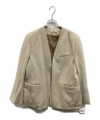 IENAイエナ）の古着「ノーカラーツイードジャケット」｜ベージュ