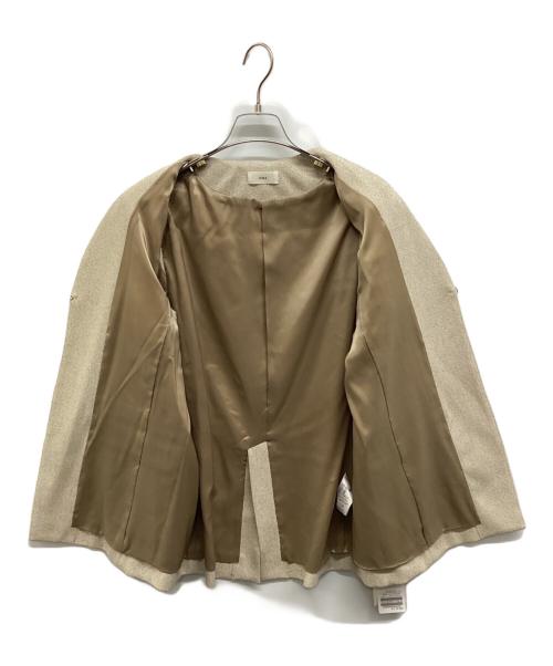 IENA（イエナ）IENA (イエナ) ノーカラーツイードジャケット ベージュ サイズ:38 未使用品の古着・服飾アイテム