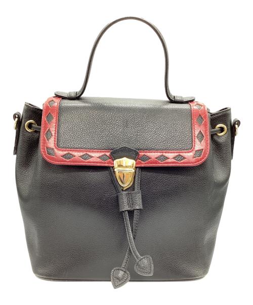 Yves Saint Laurent（イヴサンローラン）Yves Saint Laurent (イヴサンローラン) ダイヤカット2WAYバッグ ブラックの古着・服飾アイテム