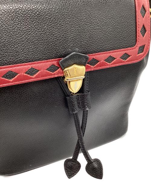 Yves Saint Laurent（イヴサンローラン）Yves Saint Laurent (イヴサンローラン) ダイヤカット2WAYバッグ ブラックの古着・服飾アイテム