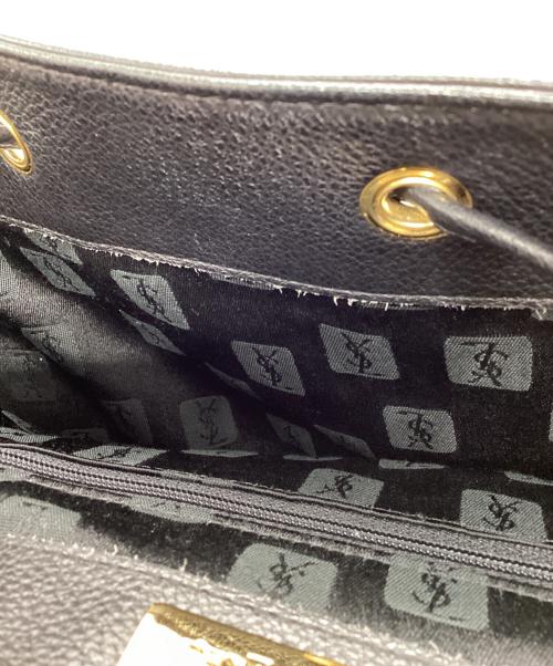 Yves Saint Laurent（イヴサンローラン）Yves Saint Laurent (イヴサンローラン) ダイヤカット2WAYバッグ ブラックの古着・服飾アイテム