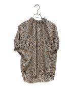 SHIPSシップス）の古着「ネックギャザープリントドルマンブラウス　311-61-0836」｜マルチカラー