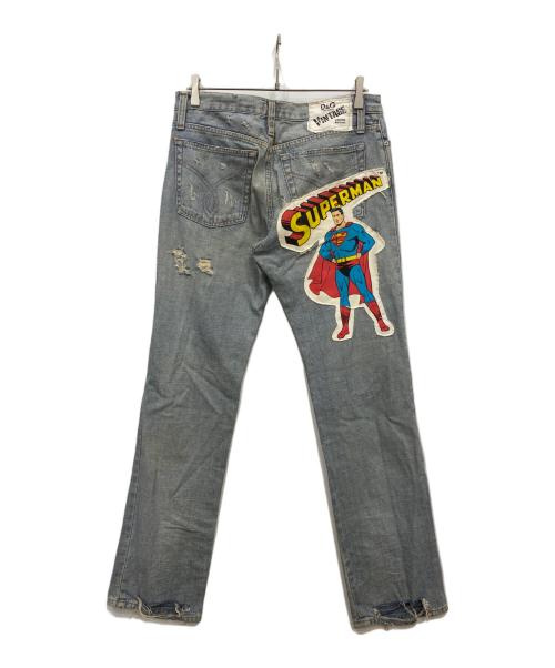 D&G（ディーアンドジー）D&G (ディーアンドジー) スーパーマンパッチクラッシュデニムパンツ インディゴ サイズ:W34の古着・服飾アイテム