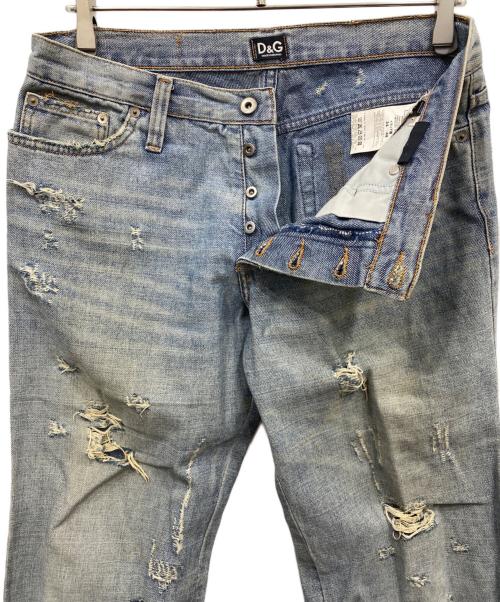 D&G（ディーアンドジー）D&G (ディーアンドジー) スーパーマンパッチクラッシュデニムパンツ インディゴ サイズ:W34の古着・服飾アイテム
