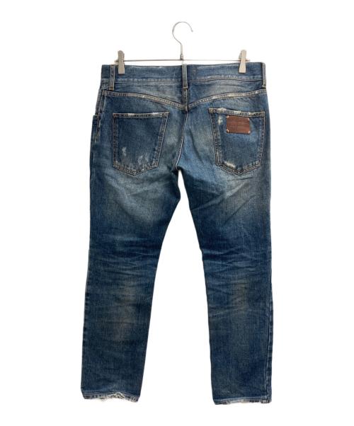 DOLCE & GABBANA（ドルチェ＆ガッバーナ）DOLCE & GABBANA (ドルチェ＆ガッバーナ) 14CLASSICダメージデニムパンツ インディゴ サイズ:48の古着・服飾アイテム