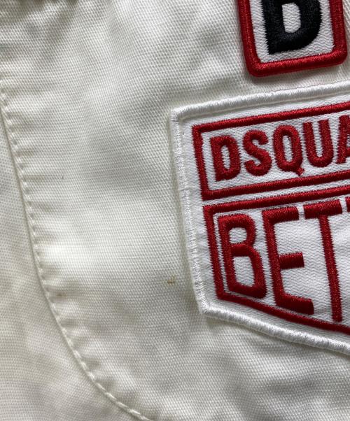 DSQUARED2（ディースクエアード）DSQUARED2 (ディースクエアード) レーシングパンツ ホワイト サイズ:50の古着・服飾アイテム