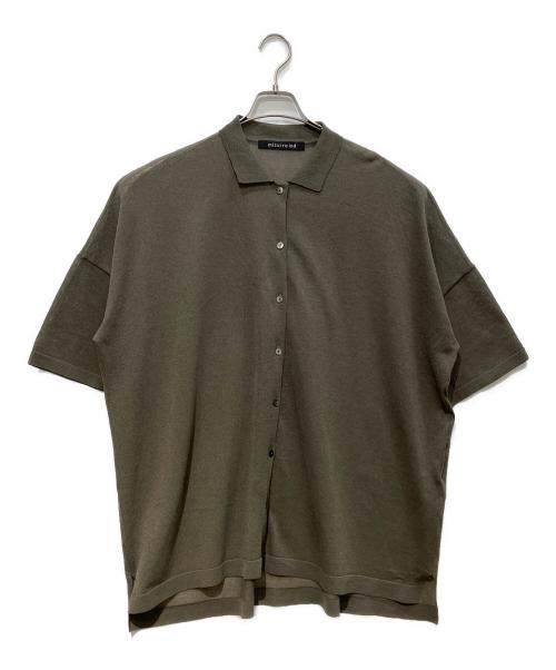 mizuiro-ind（ミズイロインド）mizuiro-ind (ミズイロインド) ワイドニットシャツ ブラウン サイズ:Freeの古着・服飾アイテム