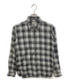 MARGARET HOWELL（マーガレットハウエル）の古着「コットンカシミヤチェックシャツ」｜グレー