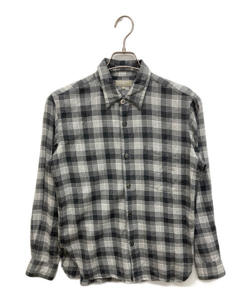 MARGARET HOWELL（マーガレットハウエル）MARGARET HOWELL (マーガレットハウエル) コットンカシミヤチェックシャツ グレー サイズ:Ｓの古着・服飾アイテム