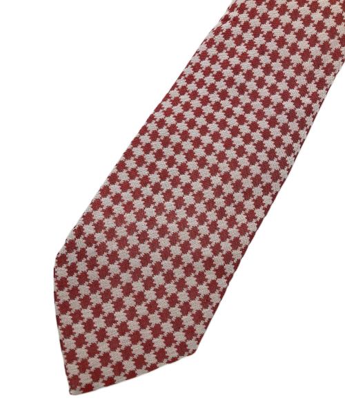 Holliday & Brown（ホリデーアンドブラウン）Holliday & Brown (ホリデーアンドブラウン) 千鳥格子柄ネクタイ レッド サイズ:不明の古着・服飾アイテム
