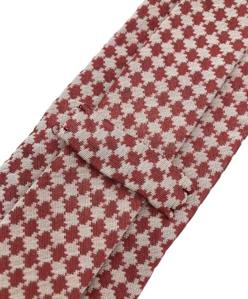 Holliday & Brown（ホリデーアンドブラウン）Holliday & Brown (ホリデーアンドブラウン) 千鳥格子柄ネクタイ レッド サイズ:不明の古着・服飾アイテム