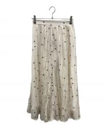 JUSGLITTY（ジャスグリッティー）の古着「シャイニードットマチフレアスカート」｜アイボリー