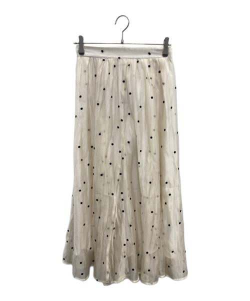 JUSGLITTY（ジャスグリッティー）JUSGLITTY (ジャスグリッティー) シャイニードットマチフレアスカート アイボリー サイズ:2の古着・服飾アイテム