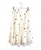 ARPEGE STORYアルページュストーリー）の古着「ドット刺繍オーガンスカート　13433240」｜アイボリー