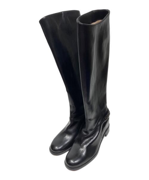 Christian Louboutin（クリスチャン・ルブタン）Christian Louboutin (クリスチャン・ルブタン) チェーンロングブーツ ブラック サイズ:35の古着・服飾アイテム