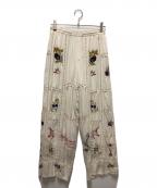 TODAYFULトゥデイフル）の古着「Embroidery Patchwork Trousers」｜ベージュ