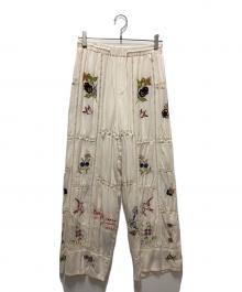 TODAYFUL（トゥデイフル）の古着「Embroidery Patchwork Trousers」｜ベージュ
