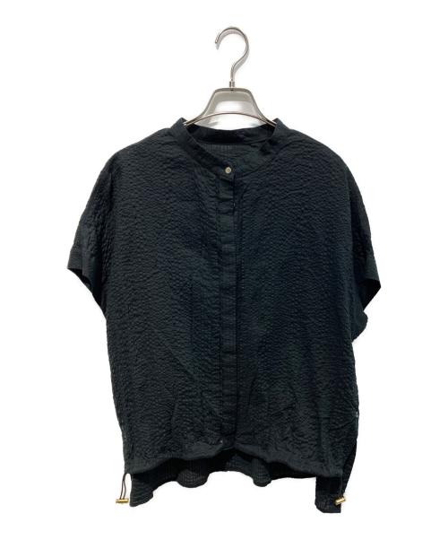 SHIPS（シップス）SHIPS (シップス) サッカー 裾 ドロスト ドルマン ブラウス ブラック サイズ:-の古着・服飾アイテム