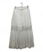 RIVE DROITEリヴドロワ）の古着「ケミカルレースティアードスカート」｜ホワイト
