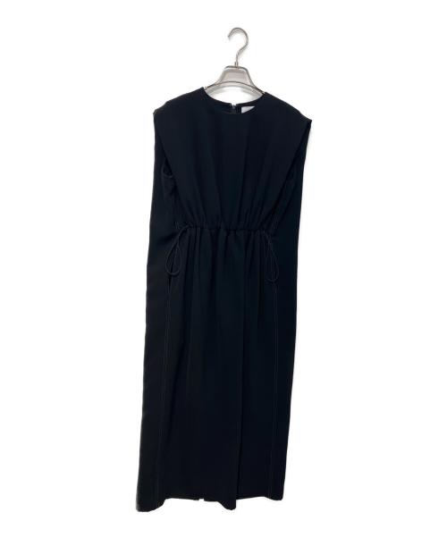 UNITED ARROWS（ユナイテッドアローズ）UNITED ARROWS (ユナイテッドアローズ) COMFY ドロスト フレンチスリーブ ワンピース ブラック サイズ:38の古着・服飾アイテム