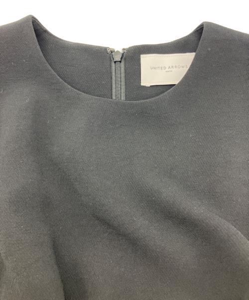 UNITED ARROWS（ユナイテッドアローズ）UNITED ARROWS (ユナイテッドアローズ) COMFY ドロスト フレンチスリーブ ワンピース ブラック サイズ:38の古着・服飾アイテム