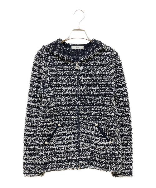 Rene（ルネ）Rene (ルネ) ツイードニットフーディ ブラック サイズ:36の古着・服飾アイテム