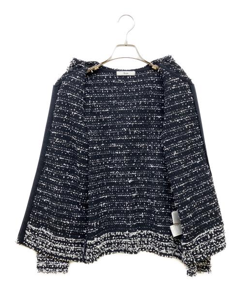 Rene（ルネ）Rene (ルネ) ツイードニットフーディ ブラック サイズ:36の古着・服飾アイテム