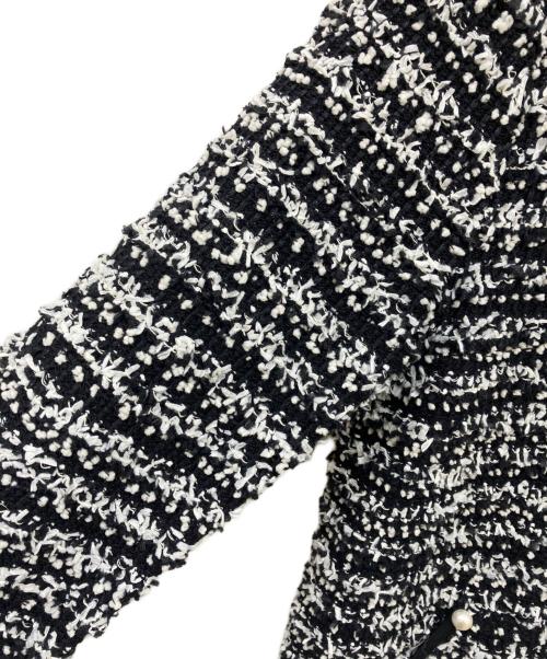 Rene（ルネ）Rene (ルネ) ツイードニットフーディ ブラック サイズ:36の古着・服飾アイテム