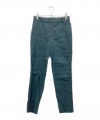 23区ニジュウサンク）の古着「リネンレーヨンストレッチ テーパード パンツ」｜グリーン