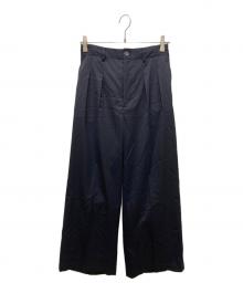 MAISON SPECIAL（メゾンスペシャル）の古着「Wool Mix Continuous Tow-Tuck Wide Pants/ウールミックスコンティニュアスツータックワイドパンツ」｜ネイビー