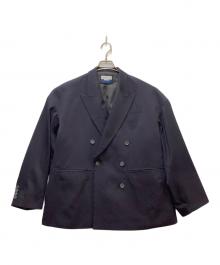 MAISON SPECIAL（メゾンスペシャル）の古着「Wool Mix Smooth Prime-Over Peaked Lapel Double Tailored Jacket」｜ネイビー
