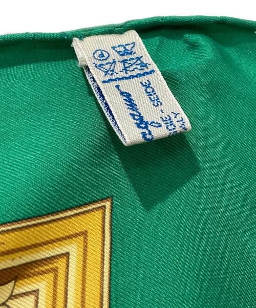 Salvatore Ferragamo（サルヴァトーレ フェラガモ）Salvatore Ferragamo (サルヴァトーレ フェラガモ) シルクスカーフ グリーンの古着・服飾アイテム