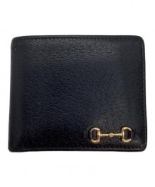 GUCCI（グッチ）の古着「GGマトラッセ　ホースビット 2つ折り財布」｜ブラック
