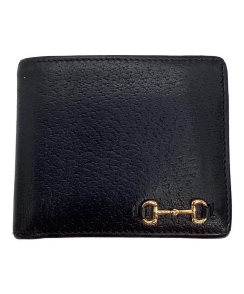 GUCCI（グッチ）GUCCI (グッチ) GGマトラッセ　ホースビット 2つ折り財布 ブラックの古着・服飾アイテム