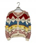 PINK HOUSEピンクハウス）の古着「花モチーフカーディガン」｜マルチカラー