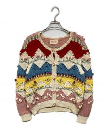 PINK HOUSE（ピンクハウス）の古着「花モチーフカーディガン」｜マルチカラー