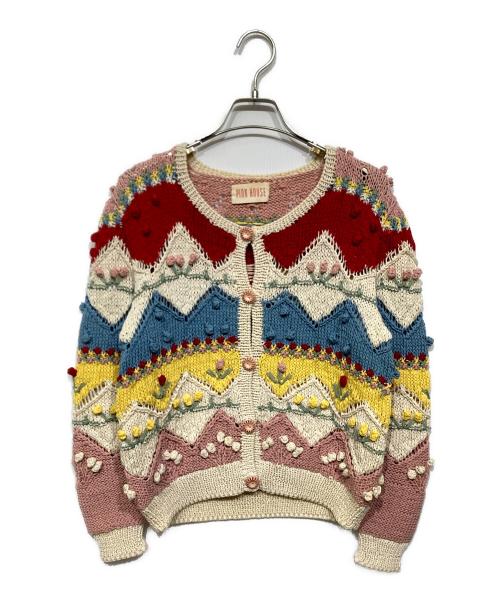 PINK HOUSE（ピンクハウス）PINK HOUSE (ピンクハウス) 花モチーフカーディガン マルチカラー サイズ:-の古着・服飾アイテム